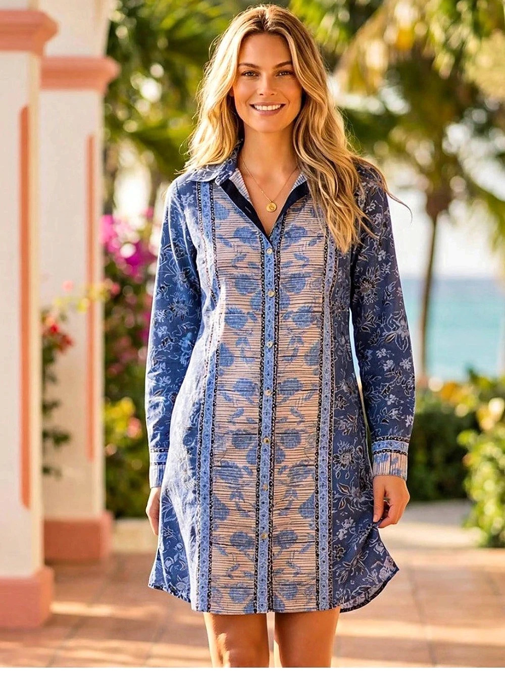 NWT $198 Karen Kane Floral Mini Dress in Blue & White Size XS
